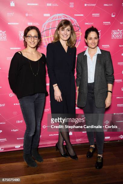 Mona Achache, Julie Gayet and Marie Gillain attend the Paris Courts Devant : Opening Ceremony at Bibliotheque Nationale de France on November 16,...