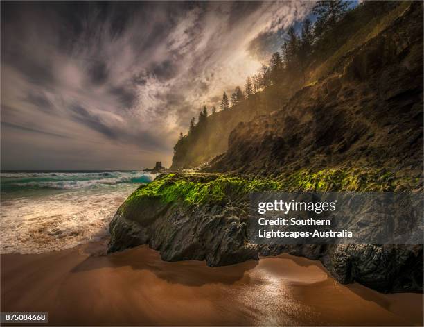 anson bay, norfolk island, south pacific. - norfolk island stock-fotos und bilder
