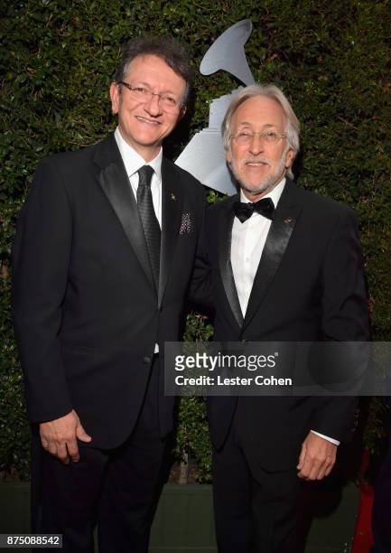 Latin Recording Academy President/CEO Gabriel Abaroa and Recording Academy President Neil Portnow attend The 18th Annual Latin Grammy Awards at MGM...