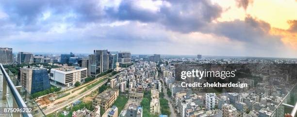 gurgaon cityscape - gurgaon stock pictures, royalty-free photos & images