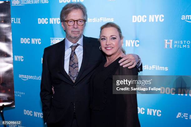 Eric Clapton and Lili Fini Zanuck attend the NYC Closing Night Screening of "Eric Clapton: Life In 12 Bars" at SVA Theatre on November 16, 2017 in...