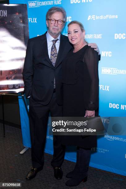 Eric Clapton and Lili Fini Zanuck attend the NYC Closing Night Screening of "Eric Clapton: Life In 12 Bars" at SVA Theatre on November 16, 2017 in...