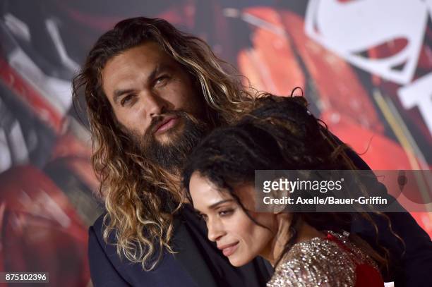 Actors Jason Momoa and Lisa Bonet arrive at the premiere of Warner Bros. Pictures' 'Justice League' at Dolby Theatre on November 13, 2017 in...
