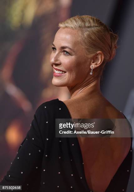 Actress Connie Nielsen arrives at the premiere of Warner Bros. Pictures' 'Justice League' at Dolby Theatre on November 13, 2017 in Hollywood,...