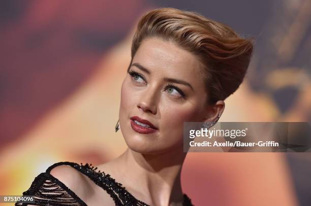 Actress Amber Heard arrives at the premiere of Warner Bros. Pictures' 'Justice League' at Dolby Theatre on November 13, 2017 in Hollywood, California.