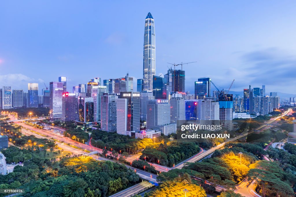 Elevated View of Shenzhen Skyline