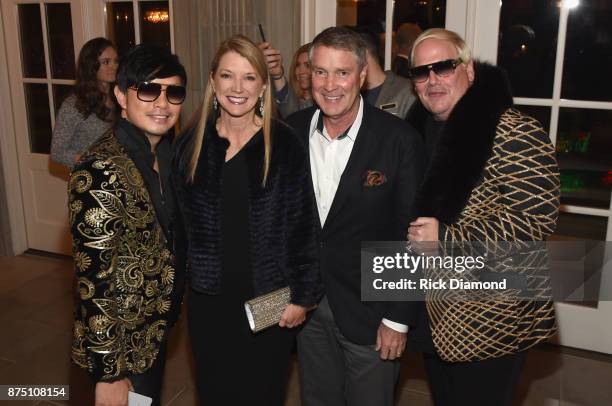 Host Newman Arndt, Tracey Frist, Senator Bill Frist and host Johnathon Arndt attend ACM Lifting Lives featuring Little Big Town, hosted and...