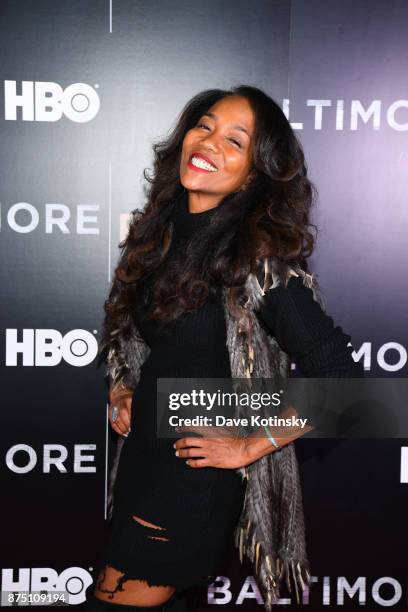 Actor/director Sonja Sohn arrives at the premiere of HBO Documentary "Baltimore Rising" on November 16, 2017 in Baltimore, Maryland.