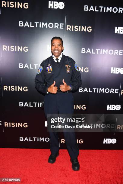 Baltimore Police Chief Melvin Russell speak at the premiere of HBO Documentary "Baltimore Rising" on November 16, 2017 in Baltimore, Maryland.