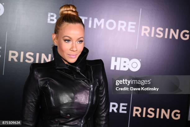 Singer Brave Williams arrives at the premiere of HBO Documentary "Baltimore Rising" on November 16, 2017 in Baltimore, Maryland.