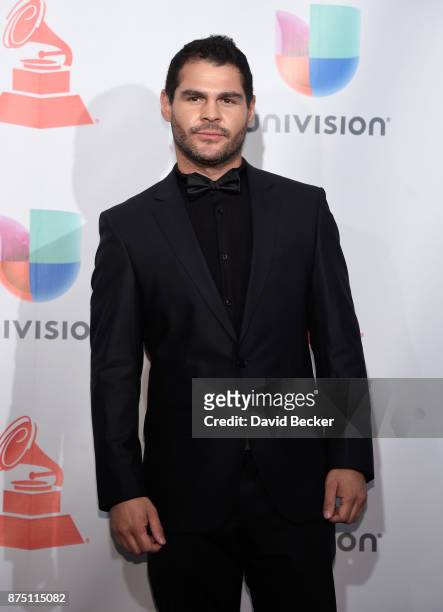 Marco de la O poses in the press room during The 18th Annual Latin Grammy Awards at MGM Grand Garden Arena on November 16, 2017 in Las Vegas, Nevada.