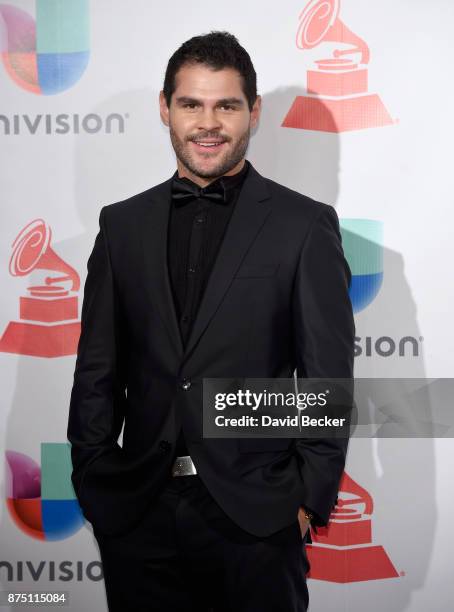 Marco de la O poses in the press room during The 18th Annual Latin Grammy Awards at MGM Grand Garden Arena on November 16, 2017 in Las Vegas, Nevada.