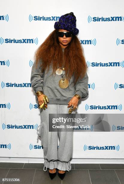 Singer/songwriter Erykah Badu visits Radio Andy at SiriusXM Studios on November 16, 2017 in New York City.