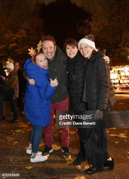 Lucy Conley, Brian Conley, Anne-Marie Conley and Amy Conley attend the VIP launch of Hyde Park Winter Wonderland 2017 on November 16, 2017 in London,...