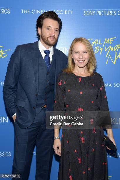 Actor Jason Butler Harner and actress Amy Ryan attend The Cinema Society screening of Sony Pictures Classics' "Call Me By Your Name" at Museum of...