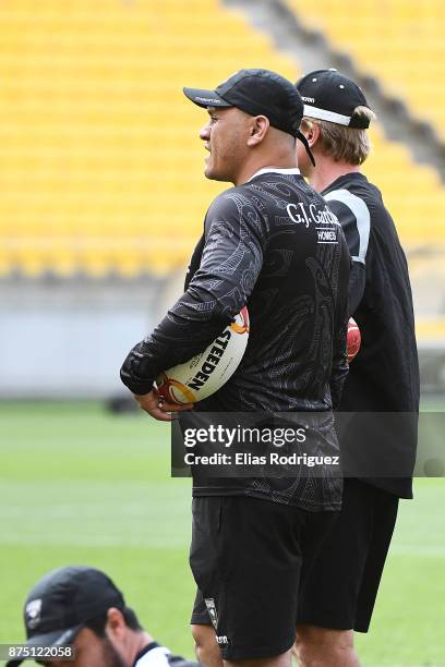 David Kidwell looks on during the New Zealand Kiwis captain's run on November 17, 2017 in Wellington, New Zealand.