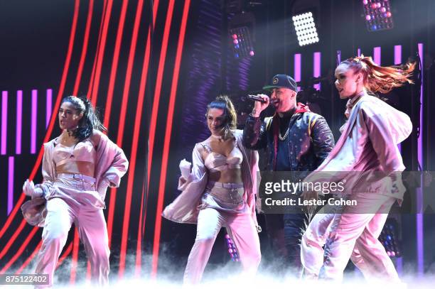 Nicky Jam performs onstage during The 18th Annual Latin Grammy Awards at MGM Grand Garden Arena on November 16, 2017 in Las Vegas, Nevada.