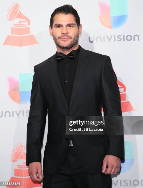 Marco de la O poses in the press room during The 18th Annual Latin Grammy Awards at MGM Grand Garden Arena on November 16, 2017 in Las Vegas, Nevada.