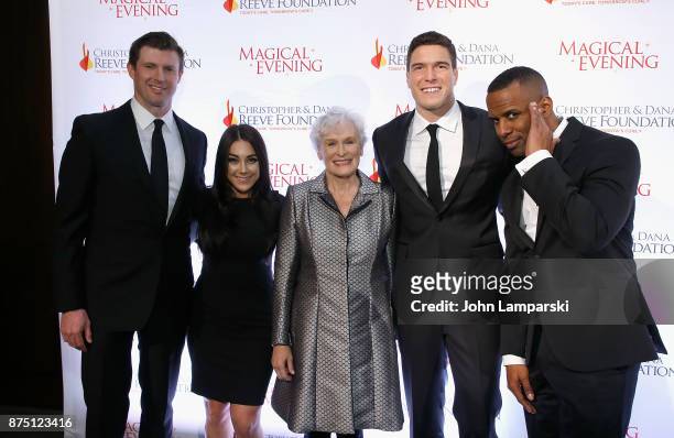 Matthew Reeve, Nicole Adamo, Glenn Close, William Reeve, and DJ Whoo Kid attend 2017 Christopher & Dana Reeve Foundation "A Magical Evening" Gala at...
