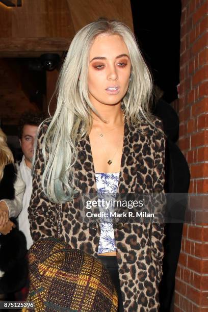 Nicola Hughes at Mahiki Kensington on November 16, 2017 in London, England.