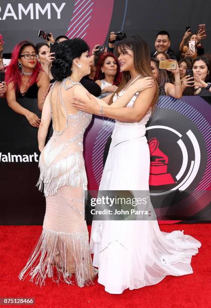 Maribel Guardia and Clarissa Molina attends The 18th Annual Latin Grammy Awards at MGM Grand Garden Arena on November 16, 2017 in Las Vegas, Nevada.