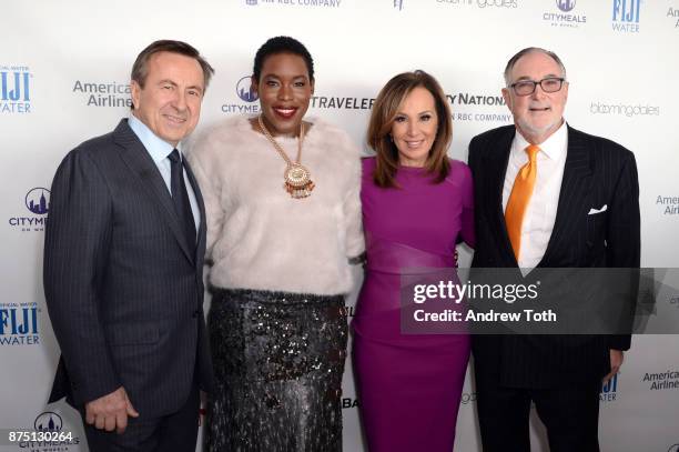 Daniel Boulud, Tren'ness Woods-Black, Rosanna Scotto and Bob Grimes attend the 31st Annual Citymeals on Wheels Power Lunch for Women at The Rainbow...