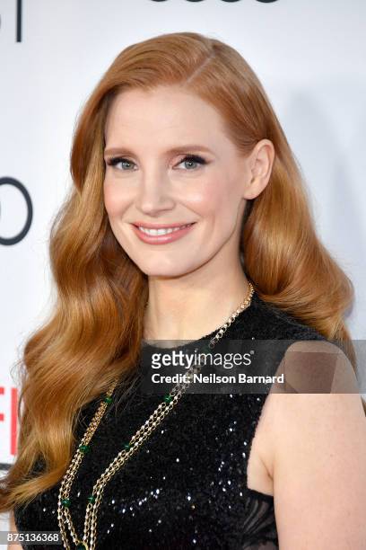 Jessica Chastain attends the screening of "Molly's Game" at the Closing Night Gala at AFI FEST 2017 Presented By Audi at TCL Chinese Theatre on...