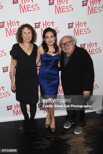 Rita Perlman, Lucy DeVito and Danny DeVito attend the "Hot Mess" opening night after party at Thalia on November 16, 2017 in New York City.