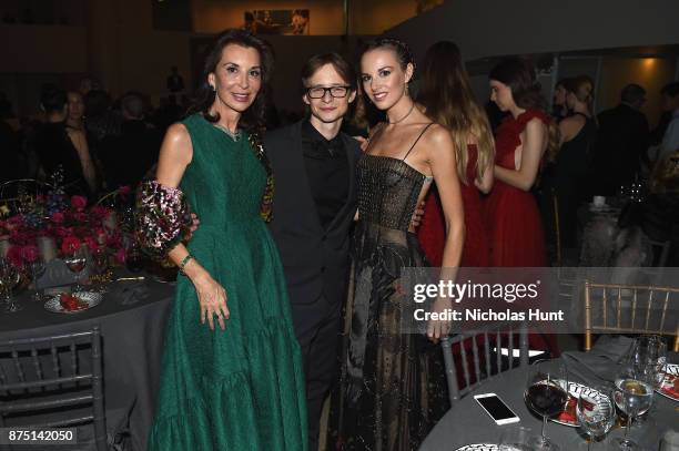 Fe Fendi, Daniil Simkin and Julie Granger attend the 2017 Guggenheim International Gala made possible by Dior on November 16, 2017 in New York City.