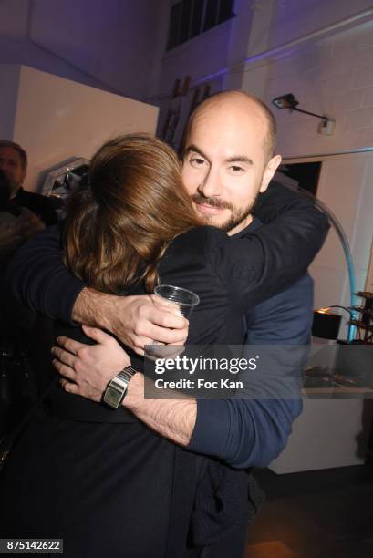 Actors Berangere Krief and Kyan Khojandi attend the 'Second Life' By Le Diamantaire Private Exhibition Preview at Atelier Philippe Berry on November...