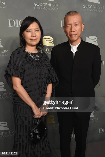 Hong Hong Wu and Cai Guo-Qiang attend the 2017 Guggenheim International Gala made possible by Dior on November 16, 2017 in New York City.