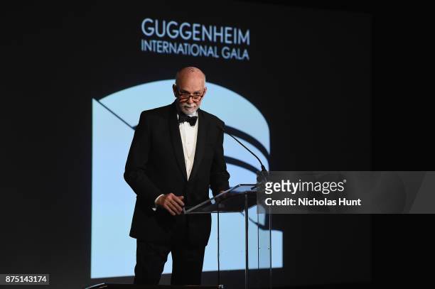 Richard Armstrong speaks onstage at the 2017 Guggenheim International Gala made possible by Dior on November 16, 2017 in New York City.