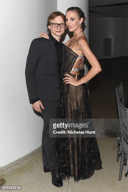 Daniil Simkin and Julie Granger attend the 2017 Guggenheim International Gala made possible by Dior on November 16, 2017 in New York City.