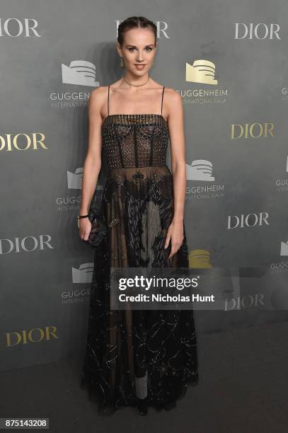 Julie Granger attends the 2017 Guggenheim International Gala made possible by Dior on November 16, 2017 in New York City.