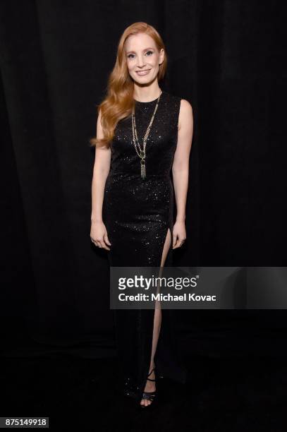 Jessica Chastain attends the screening of "Molly's Game" at the Closing Night Gala at AFI FEST 2017 Presented By Audi at TCL Chinese Theatre on...