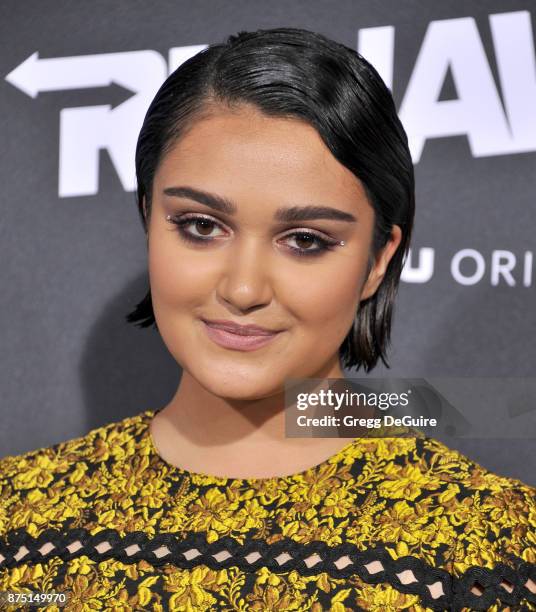 Ariela Barer arrives at the premiere of Hulu's "Marvel's Runaways" at Regency Bruin Theatre on November 16, 2017 in Los Angeles, California.