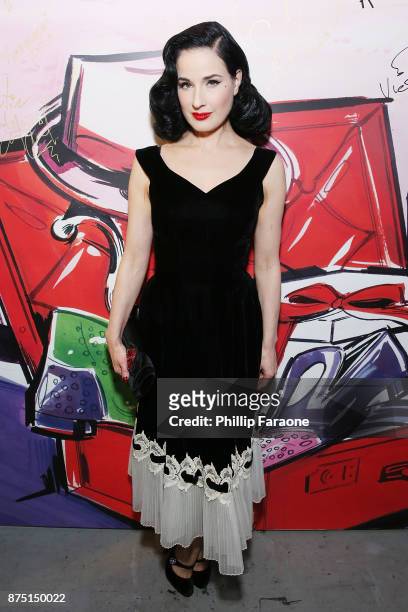 Dita Von Teese attends Christian Louboutin and Sabyasachi Unveil Capsule Collection at Just One Eye on November 16, 2017 in Los Angeles, California.