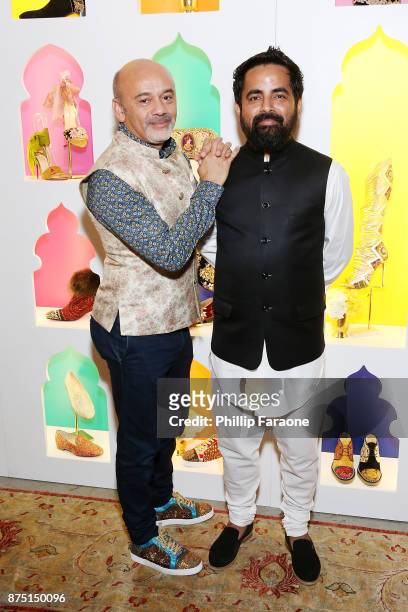 Christian Louboutin and Sabyasachi attend Christian Louboutin and Sabyasachi Unveil Capsule Collection at Just One Eye on November 16, 2017 in Los...