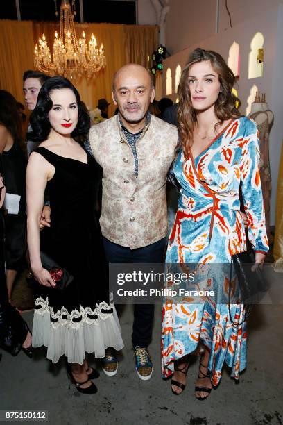 Dita Von Teese, Christian Louboutin and Elisa Sednaoui attend Christian Louboutin and Sabyasachi Unveil Capsule Collection at Just One Eye on...