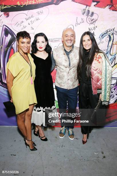 Carly Hughes, Dita Von Teese, Christian Louboutin and Demi Moore attend Christian Louboutin and Sabyasachi Unveil Capsule Collection at Just One Eye...