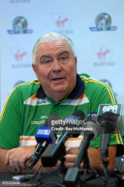 Perth , Australia - 11 November 2017; Ireland team manager Joe Kernan during the Australia v Ireland - Virgin Australia International Rules Series...