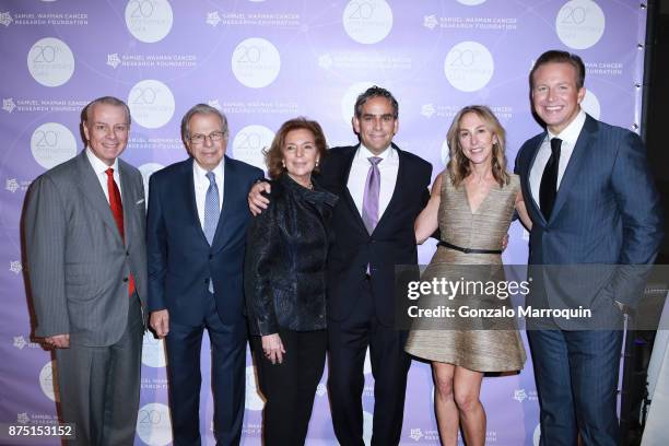 William T. Sullivan, Dr. Samuel Waxman, Marion Waxman, Michael Nierenberg, Elin Nierenberg and Chris Wragge during the Dr. Samuel Waxman Cancer...