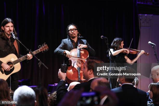 The Avett Brothers during the Samuel Waxman Cancer Research Foundation's COLLABORATING FOR A CURE 20th Anniversary Gala on November 16, 2017 in New...