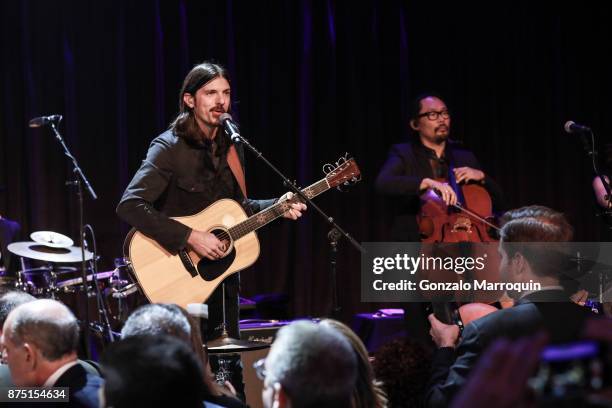 The Avett Brothers during the Samuel Waxman Cancer Research Foundation's COLLABORATING FOR A CURE 20th Anniversary Gala on November 16, 2017 in New...