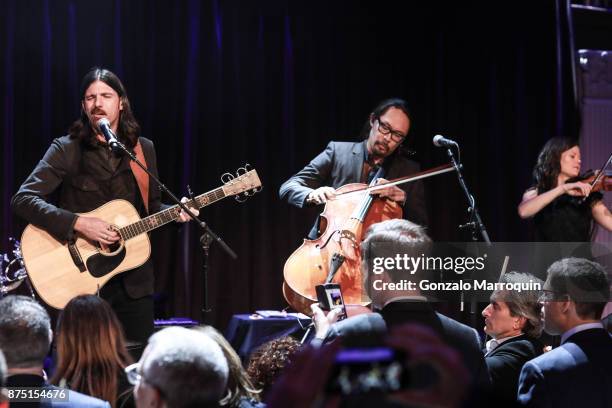 The Avett Brothers during the Samuel Waxman Cancer Research Foundation's COLLABORATING FOR A CURE 20th Anniversary Gala on November 16, 2017 in New...