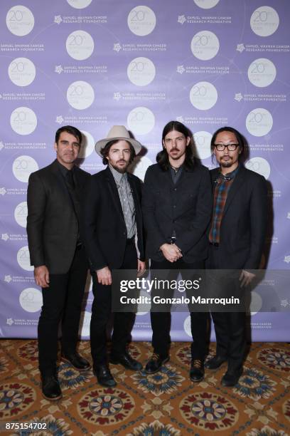 The Avett Brothers during the Samuel Waxman Cancer Research Foundation's COLLABORATING FOR A CURE 20th Anniversary Gala on November 16, 2017 in New...