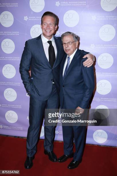Chris Wragge and Dr. Samuel Waxman during the Samuel Waxman Cancer Research Foundation's COLLABORATING FOR A CURE 20th Anniversary Gala on November...