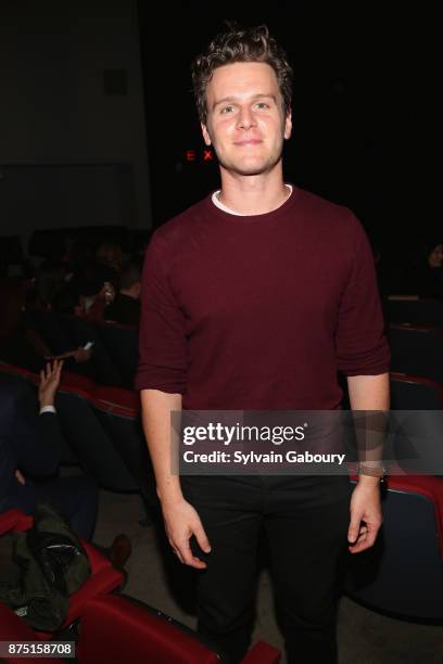 Jonathan Groff attends Calvin Klein and The Cinema Society host a screening of Sony Pictures Classics' "Call Me By Your Name" on November 16, 2017 in...