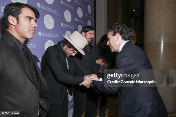 The Avett Brothers and Michael Nierenberg during the Samuel Waxman Cancer Research Foundation's COLLABORATING FOR A CURE 20th Anniversary Gala on...