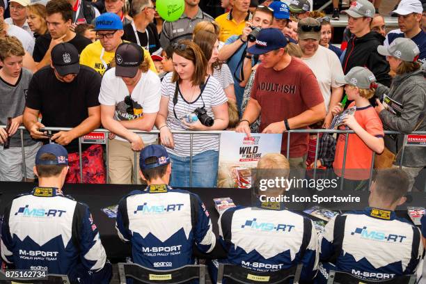 Sport team rally drivers meet fans at a signing session prior to the Shakedown stage of the Rally Australia round of the 2017 FIA World Rally...